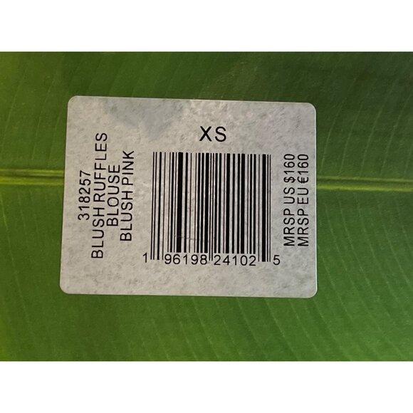 Farm Rio Smocked Blouse Top Ruffles Pink Size XS New With Tag - Picture 5 of 6